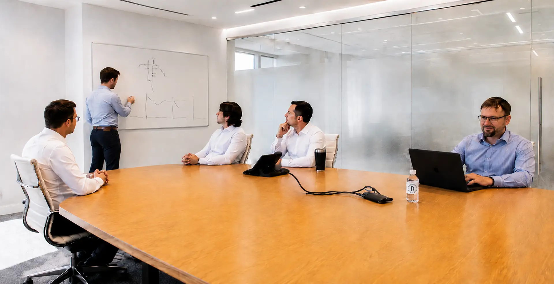 Project team discusion technical project in meetingroom.