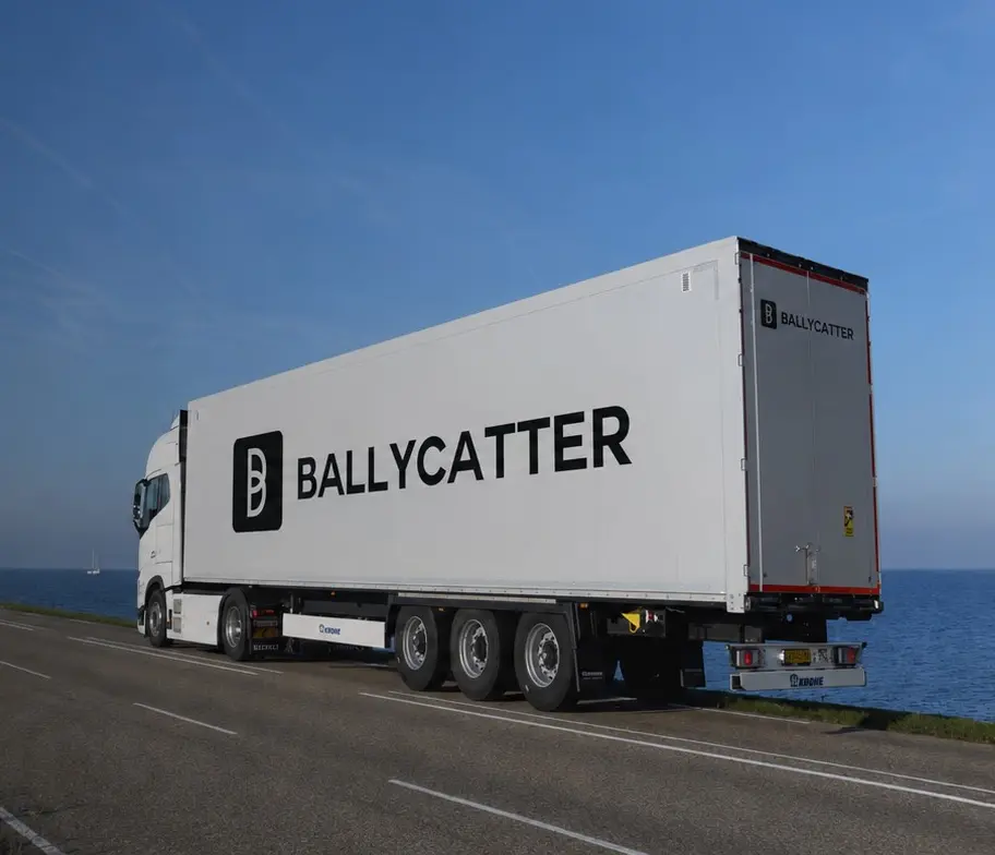Ballycatter equipment delivery truck on the road