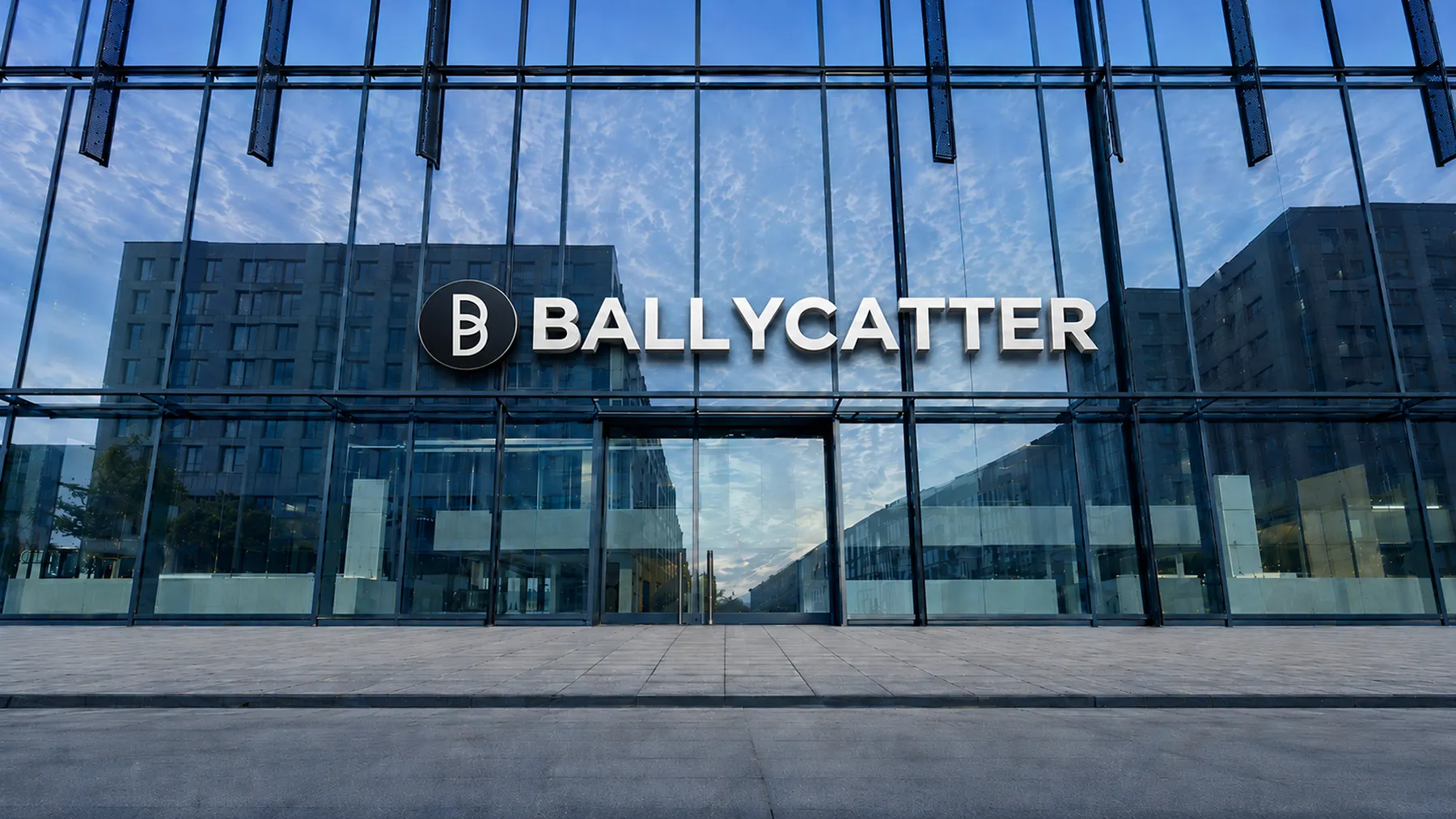 Ballycatter company signage on a modern office building
